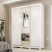 Guarda Roupa Casal 3 Portas Vero c/ Pés e Espelho 32270PE Branco Demóbile