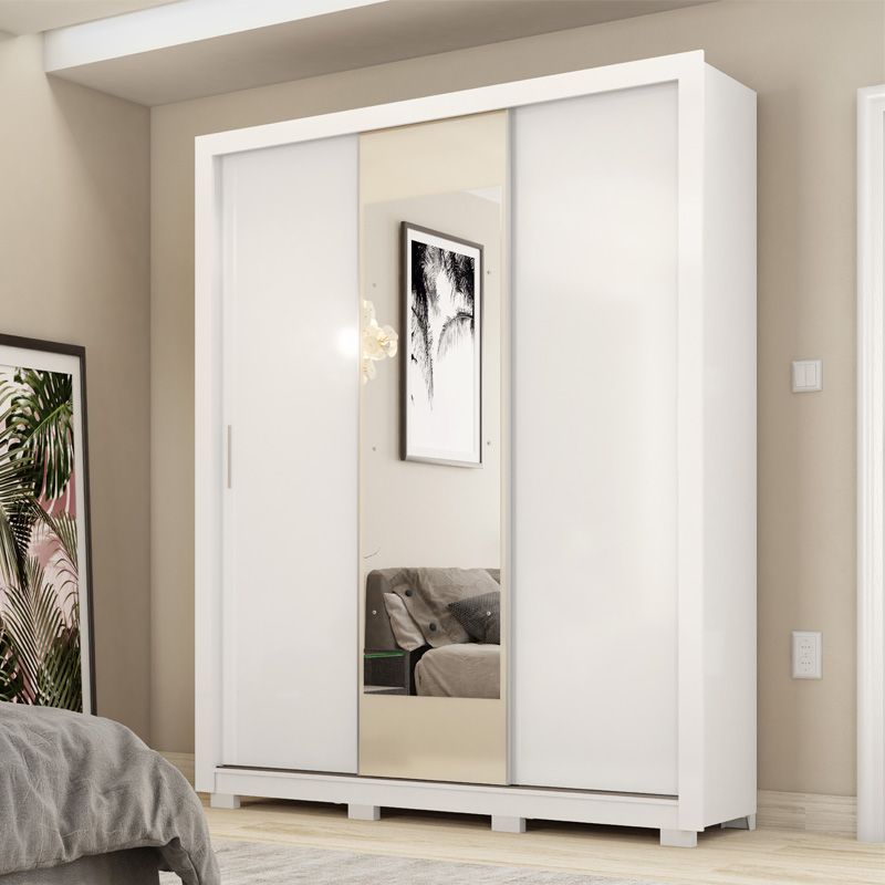Guarda Roupa Casal 3 Portas Vero c/ Pés e Espelho 32270PE Branco Demóbile