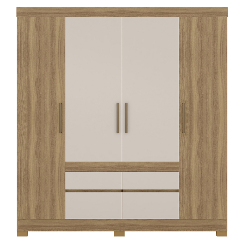 Guarda Roupa Casal 4 Portas 64110 Amendola Off White Demobile