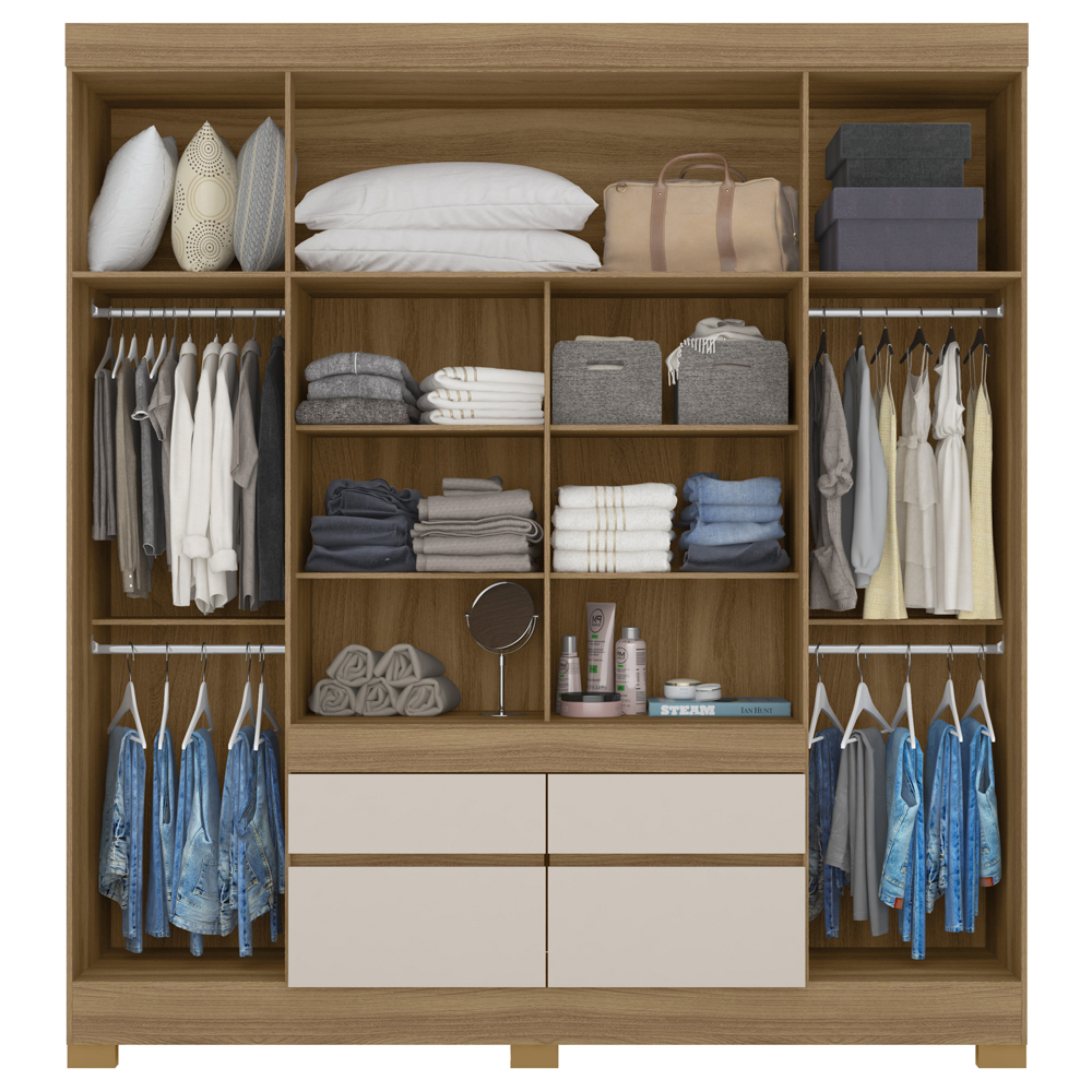 Guarda Roupa Casal 4 Portas 64110 Amendola Off White Demobile
