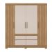 Guarda Roupa Casal 4 Portas Bilbao 64110 Amêndola Touch / Off White Demóbile
