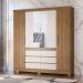 Guarda Roupa Casal 4 Portas Cádis 66510 Amêndola Touch / Off White Demóbile