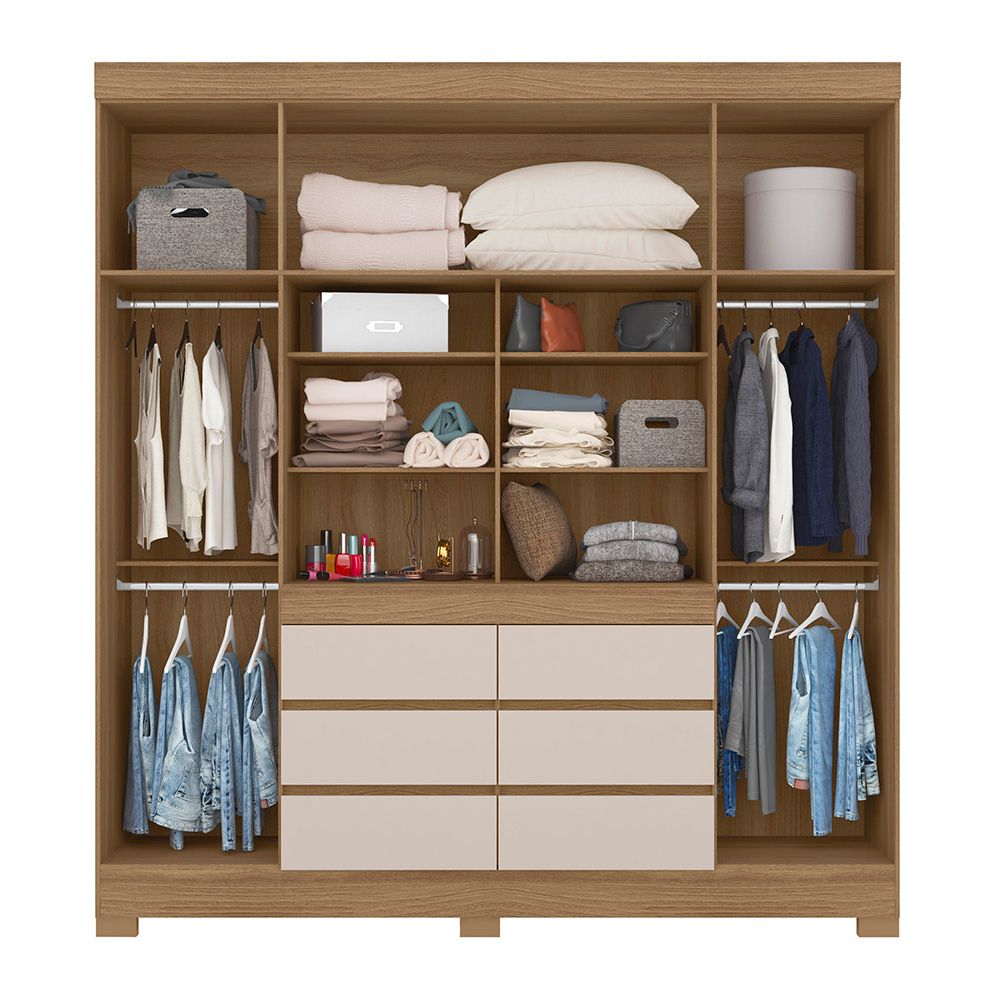 Guarda Roupa Casal 4 Portas Cádis 66510 Amêndola Touch / Off White Demóbile