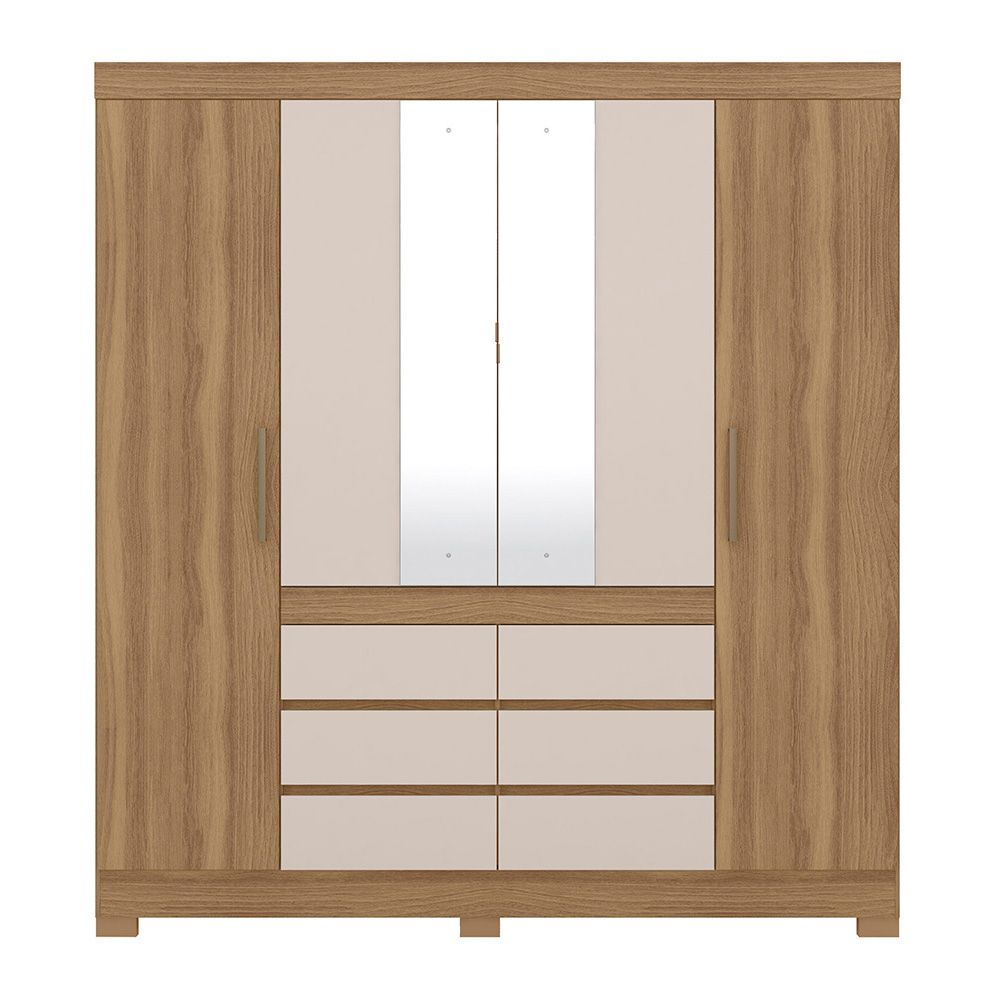 Guarda Roupa Casal 4 Portas Cádis 66510 Amêndola Touch / Off White Demóbile