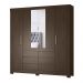 Guarda Roupa Casal 4 Portas Cádis 66510 Ébano Touch Demóbile
