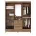 Guarda Roupa Casal 4 Portas Capelinha Pérsia c/ Espelho 43220 Amêndola Touch Demóbile