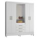 Guarda Roupa Casal 4 Portas Capelinha Pérsia c/ Espelho 43220 Branco Demóbile - Rocha Móveis