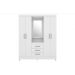 Guarda Roupa Casal 4 Portas Capelinha Pérsia c/ Espelho 43220 Branco Demóbile - Rocha Móveis
