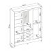 Guarda Roupa Casal 4 Portas Capelinha Pérsia c/ Espelho 43220 Nogal / Vanilla Touch Demóbile