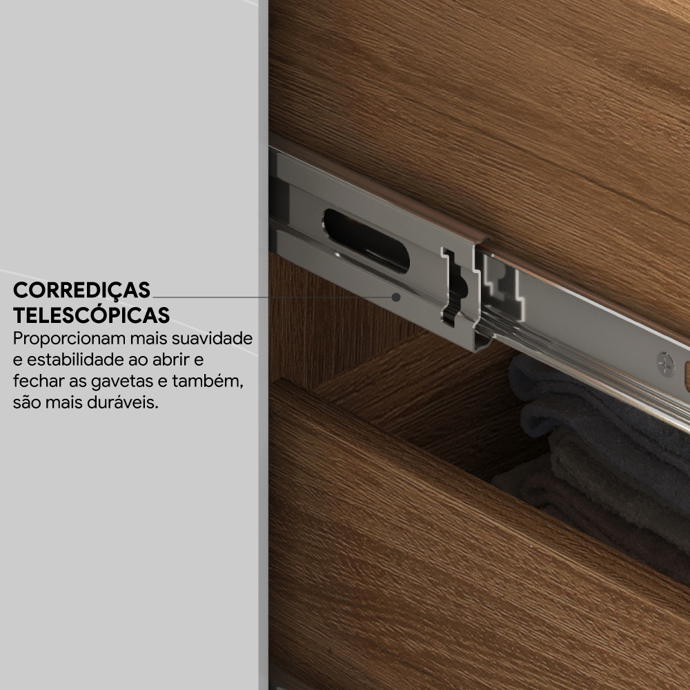Guarda Roupa Casal 4 Portas Com Espelho 64110ES Amendola Off White Demobile