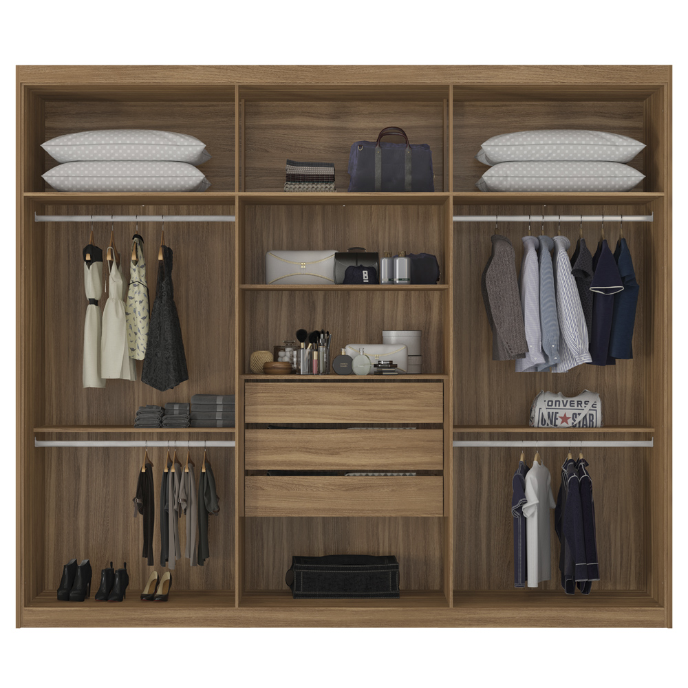 Guarda Roupa Casal 6 Portas 267cm 63370 Sumatra Amendola Touch Demobile