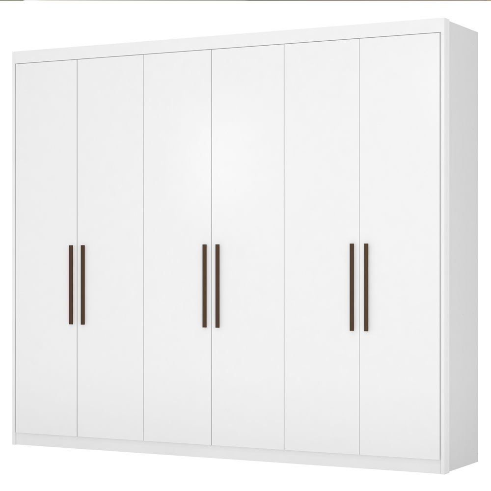 Guarda Roupa Casal 6 Portas 267cm 63370 Sumatra Branco Demobile