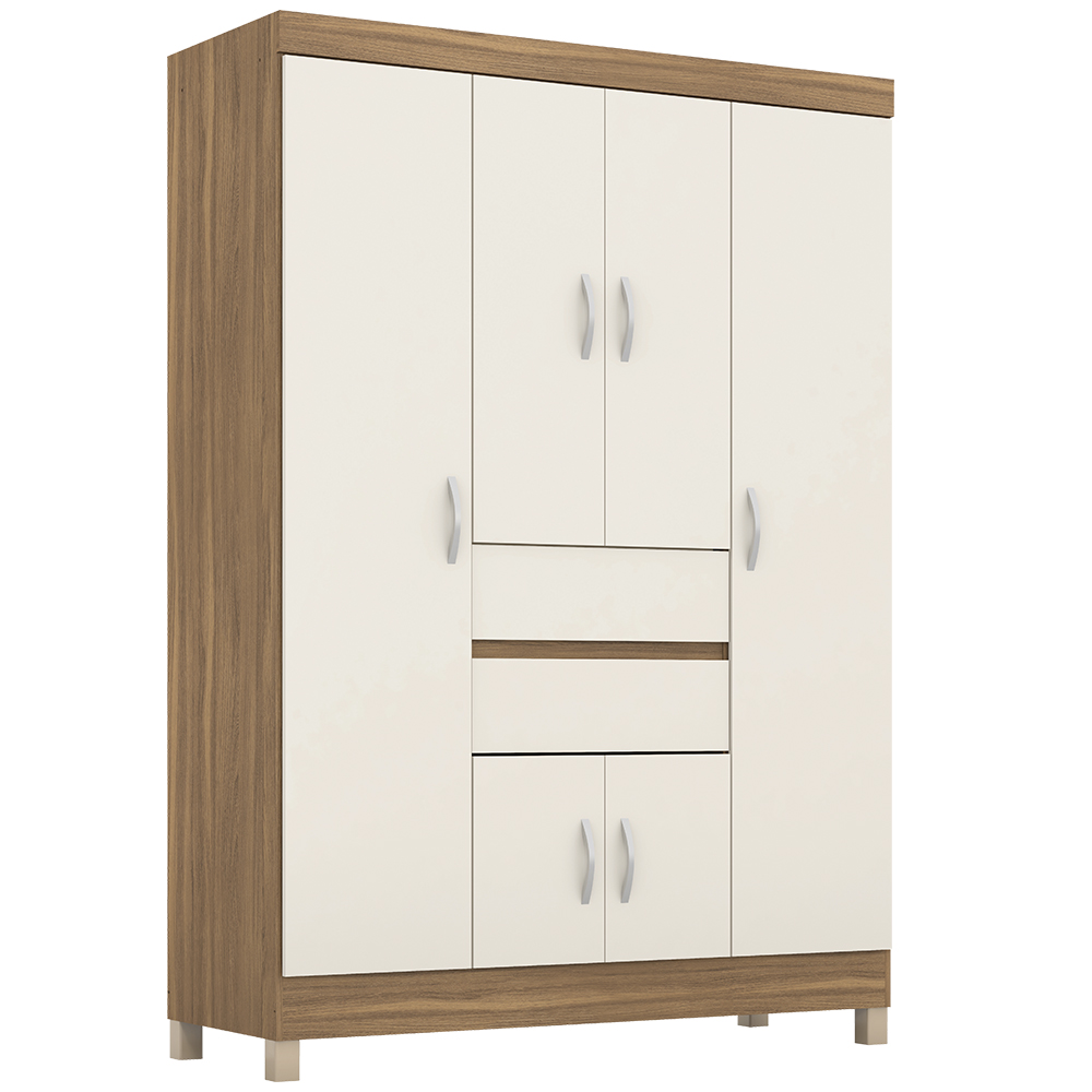 Guarda Roupa Casal 6 Portas 62020 Amendola Off White Demobile