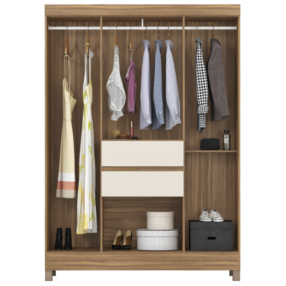Guarda Roupa Casal 6 Portas 62020 Amendola Off White Demobile