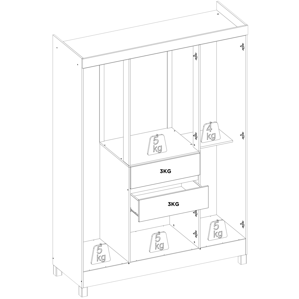 Guarda Roupa Casal 6 Portas 62020 Amendola Off White Demobile