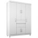Guarda Roupa Casal 6 Portas 62020 Branco Rosa Flex Demobile