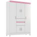 Guarda Roupa Casal 6 Portas 62020 Branco Rosa Flex Demobile