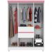 Guarda Roupa Casal 6 Portas 62020 Branco Rosa Flex Demobile