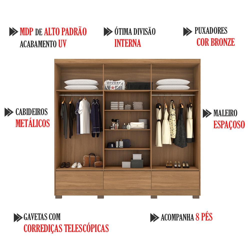 Guarda Roupa Casal 6 Portas 63330K Himalaia Amendola Off White Demobile