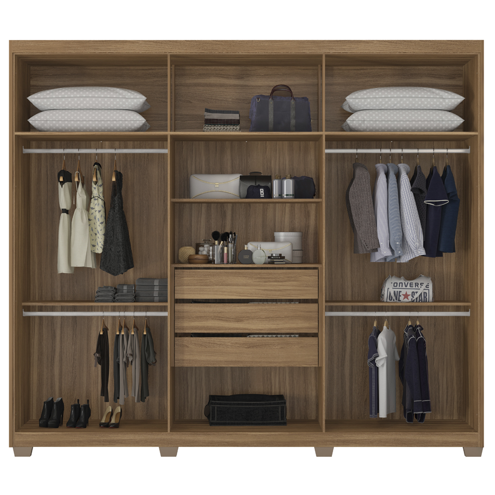 Guarda Roupa Casal 6 Portas Com Pes 63370PE Sumatra Amendola Touch Demobile