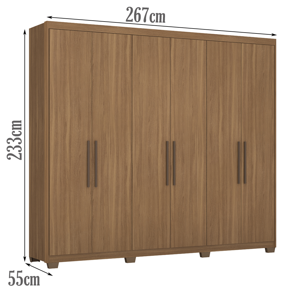 Guarda Roupa Casal 6 Portas Com Pes 63370PE Sumatra Amendola Touch Demobile