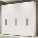 Guarda Roupa Casal 6 Portas Com Pes 63370PE Sumatra Branco Demobile
