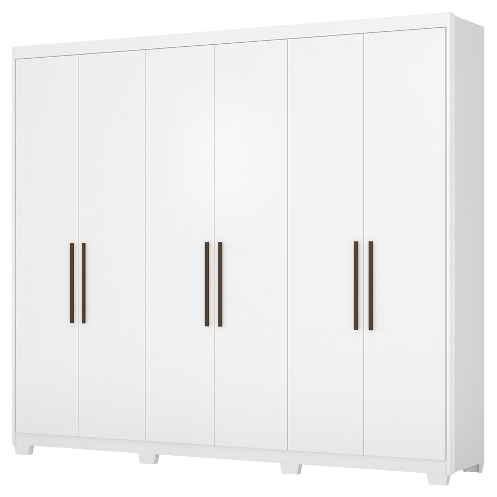 Guarda Roupa Casal 6 Portas Com Pes 63370PE Sumatra Branco Demobile