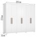 Guarda Roupa Casal 6 Portas Com Pes 63370PE Sumatra Branco Demobile