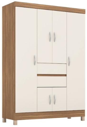 Guarda Roupa Casal 6 Portas Ecom ll 62020 Amendola Off White Demóbile - Rocha Móveis