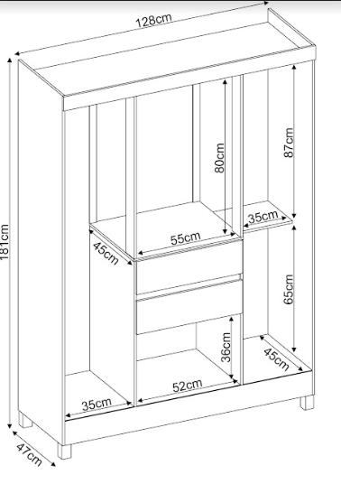 Guarda Roupa Casal 6 Portas Ecom ll 62020 Amendola Off White Demóbile - Rocha Móveis