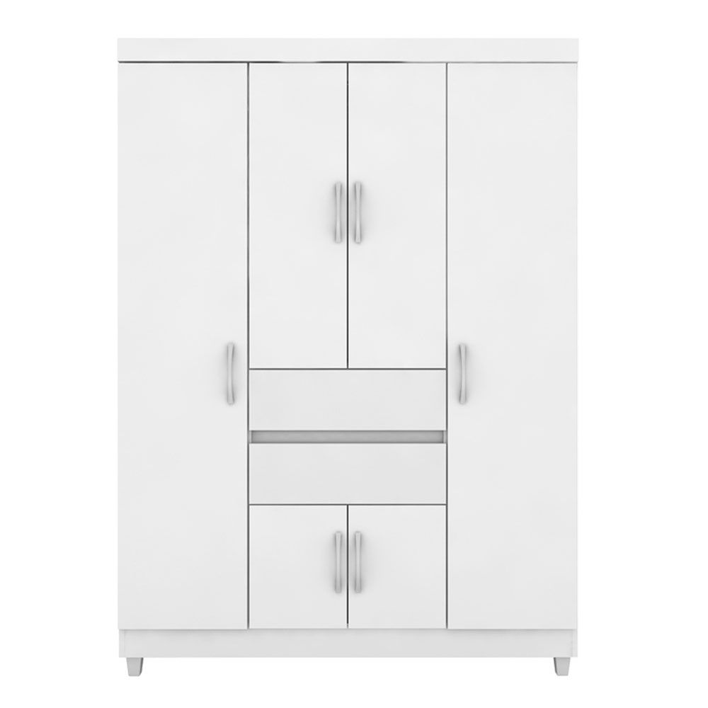 Guarda Roupa Casal 6 Portas Ecom ll 62020 Branco Rosa Flex Demóbile