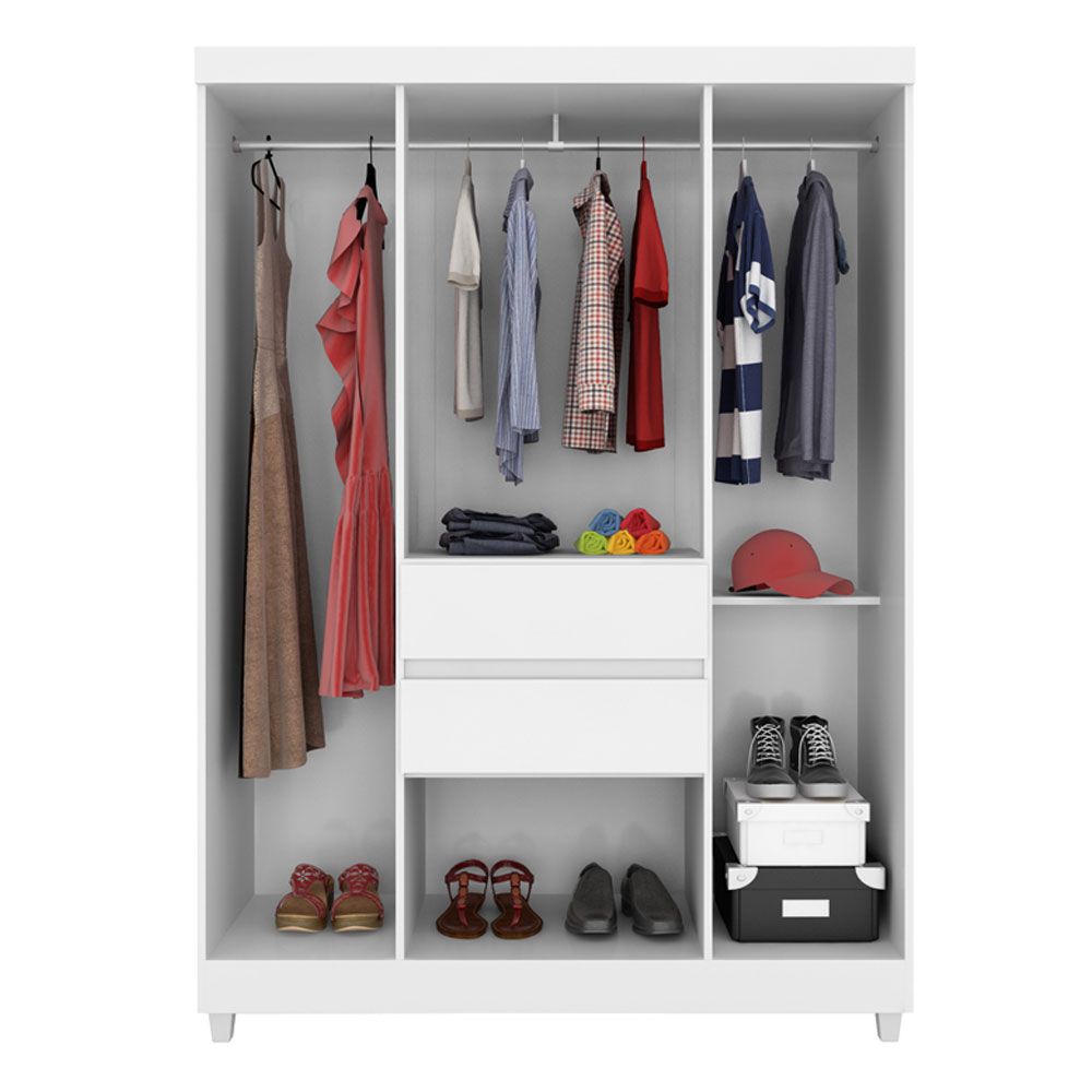 Guarda Roupa Casal 6 Portas Ecom ll 62020 Branco Rosa Flex Demóbile