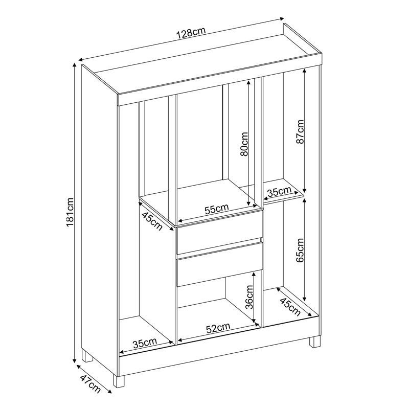 Guarda Roupa Casal 6 Portas Ecom ll 62020 Branco Rosa Flex Demóbile