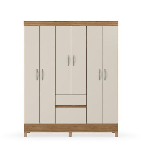 Guarda Roupa Casal 6 Portas Flash ll 62920 Amendola Off White Demóbile - Rocha Móveis