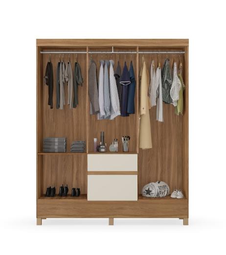 Guarda Roupa Casal 6 Portas Flash ll 62920 Amendola Off White Demóbile - Rocha Móveis
