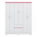 Guarda Roupa Casal 6 Portas Flash ll 62920 Branco Rosa Flex Demóbile