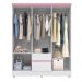 Guarda Roupa Casal 6 Portas Flash ll 62920 Branco Rosa Flex Demóbile