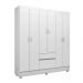 Guarda Roupa Casal 6 Portas Flash ll 62920 Branco Rosa Flex Demóbile