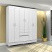 Guarda Roupa Casal 6 Portas Flash ll 62920 Branco Rosa Flex Demóbile
