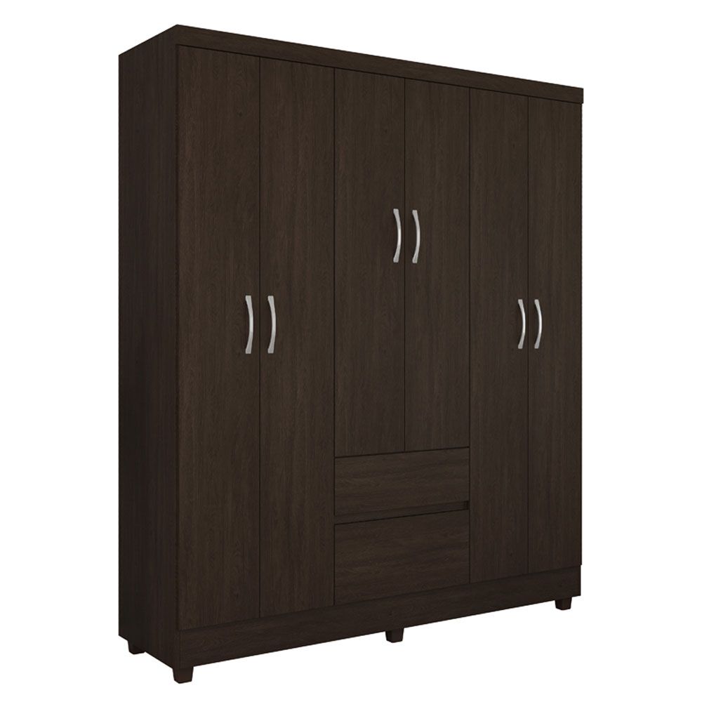 Guarda Roupa Casal 6 Portas Flash ll 62920 Ébano Touch Demóbile