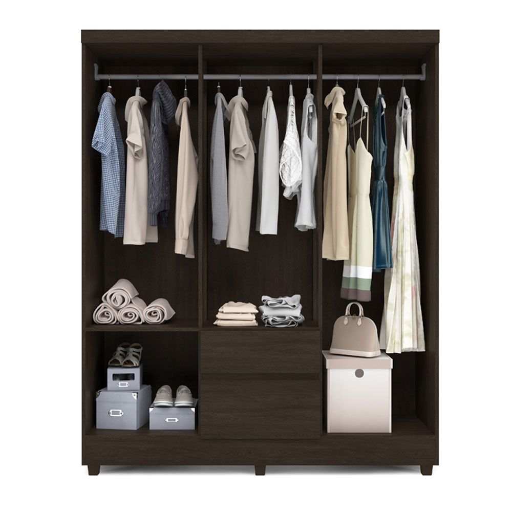 Guarda Roupa Casal 6 Portas Flash ll 62920 Ébano Touch Demóbile