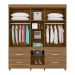 Guarda Roupa Casal 6 Portas Guarujá c/ Espelho 64720 Amêndola Touch Demóbile