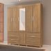 Guarda Roupa Casal 6 Portas Guarujá c/ Espelho 64720 Amêndola Touch Demóbile
