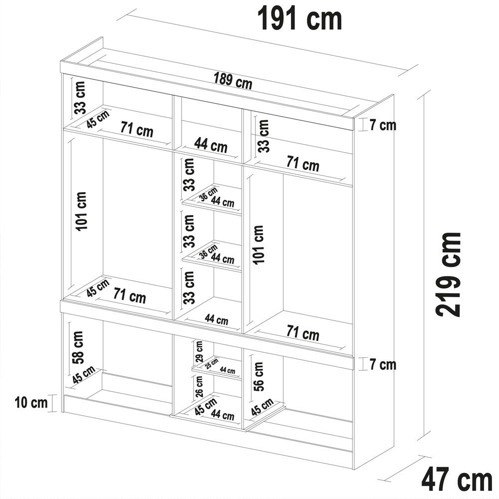 Guarda Roupa Casal 6 Portas Guarujá c/ Espelho 64720 Amêndola Touch Demóbile