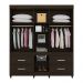 Guarda Roupa Casal 6 Portas Guarujá c/ Espelho 64720 Ébano Touch Demóbile