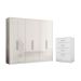 Guarda Roupa Casal 6 Portas Lens Branco