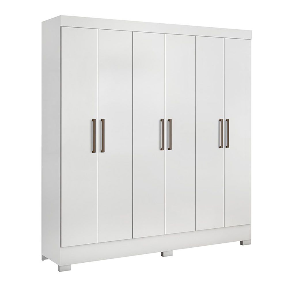 Guarda Roupa Casal 6 Portas Prático 63020 Branco Demóbile