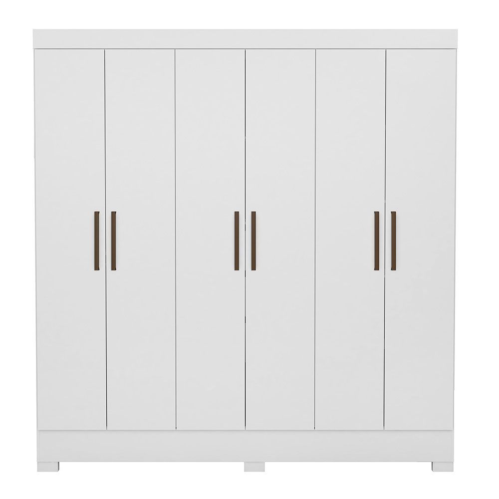 Guarda Roupa Casal 6 Portas Prático 63020 Branco Demóbile