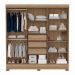 Guarda Roupa Casal 6 Portas Prático c/ Espelho 63020EL Amêndola Touch Demóbile