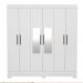 Guarda Roupa Casal 6 Portas Prático c/ Espelho 63020EL Branco Demóbile